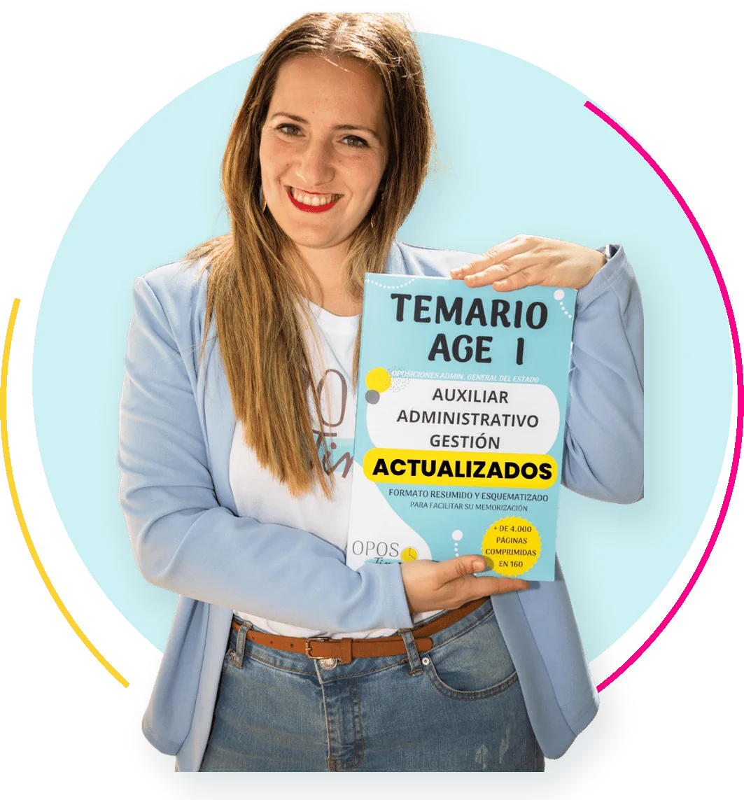 Mel Escribano, mentora de OposTime, con el Temario AGE resumido