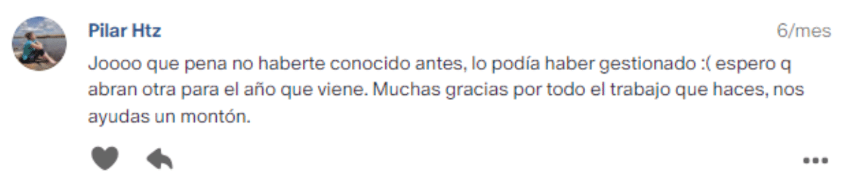 Captura del testimonio 11 compartido en la Comunidad OposTime