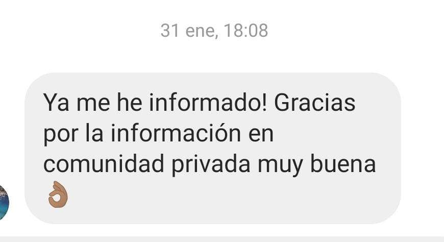 Captura del testimonio 3 compartido en la Comunidad OposTime